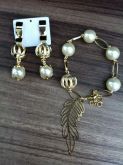 Conjunto brinco e pulseira